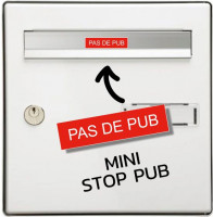 Plaque Stop Pub XL - Réduisons nos déchets