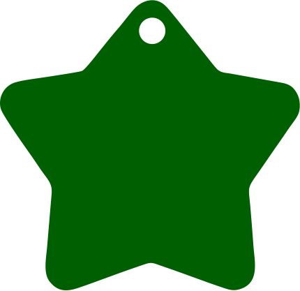 Médaillon en aluminium anodisé étoile verte