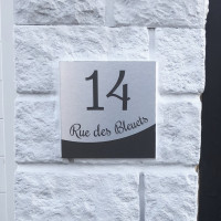 Numéro de maison alu 20x20cm - Pose collée