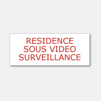 Panneau gravé Résidence sous vidéo surveillance - Format 15x6cm