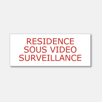Panneau gravé Résidence sous vidéo surveillance - Format 15x6cm Panneau gravé Résidence sous vidéo surveillance - Format 15x6cm