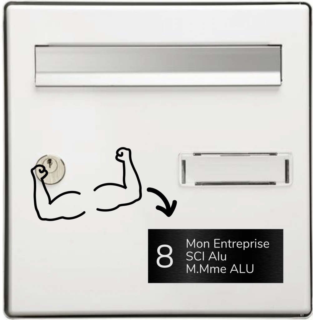 Plaque boite aux lettres à personnaliser en aluminium avec votre nom et  numéro -  France