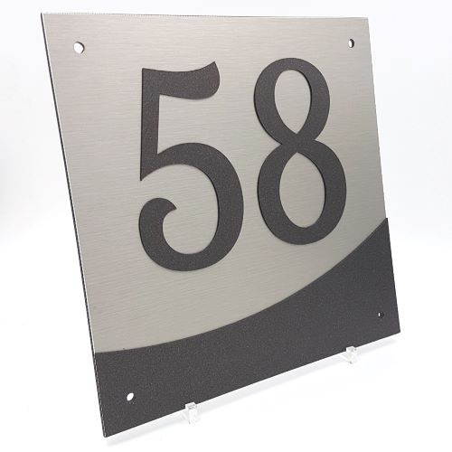 Numéro de Maison en inox brossé, personnalisé, format 30 x 20 - Plaque .Boutique