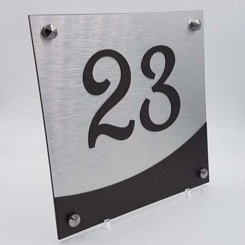 Panneau Dibond Aluminium Numéro Maison modèle Geometrique Numéro de Rue extérieur à Personnaliser 