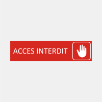 Plaque de porte Accès Interdit en gravoply rouge - 16x4cm