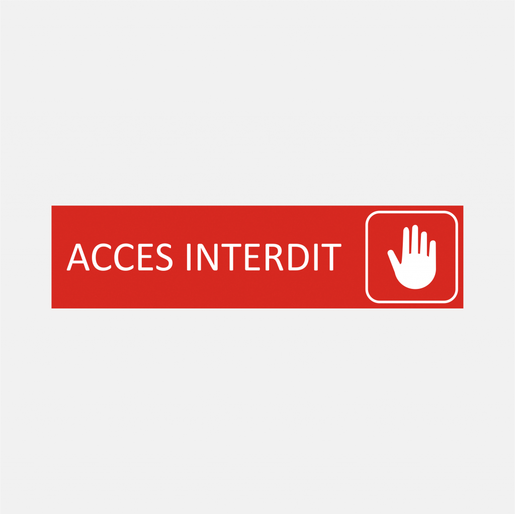Plaque de porte Accès Interdit en gravoply rouge - 16x4cm Plaque de porte Accès Interdit en gravoply rouge - 16x4cm