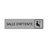 Plaque de porte Salle d'attente en gravoply gris - 16x4cm