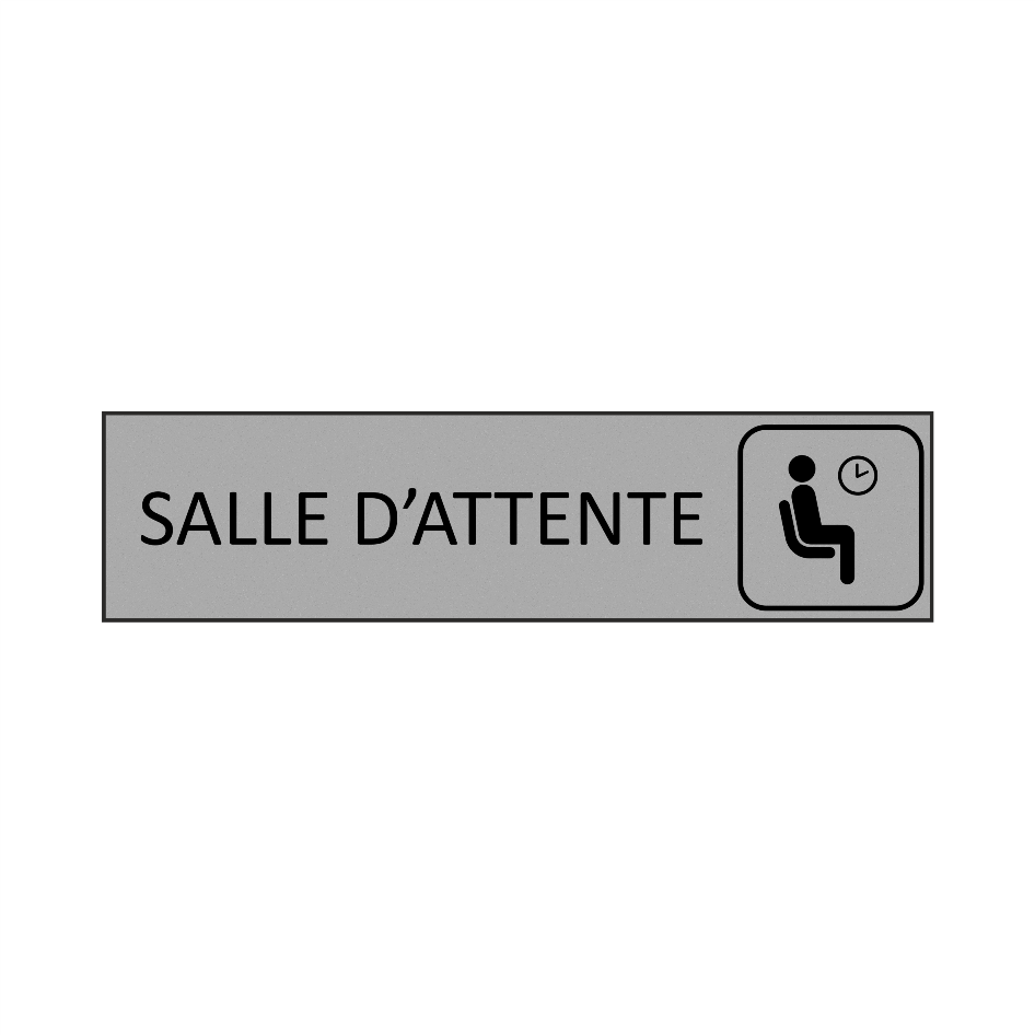 Plaque de porte Salle d'attente en gravoply gris - 16x4cm