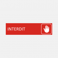 Plaque de porte Interdit en gravoply rouge - 16x4cm Plaque de porte Interdit en gravoply rouge - 16x4cm