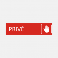 Plaque de porte Privé en gravoply rouge - 16x4cm