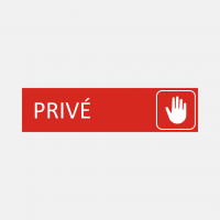 Plaque de porte Privé en gravoply rouge - 16x4cm Plaque de porte Privé en gravoply rouge - 16x4cm