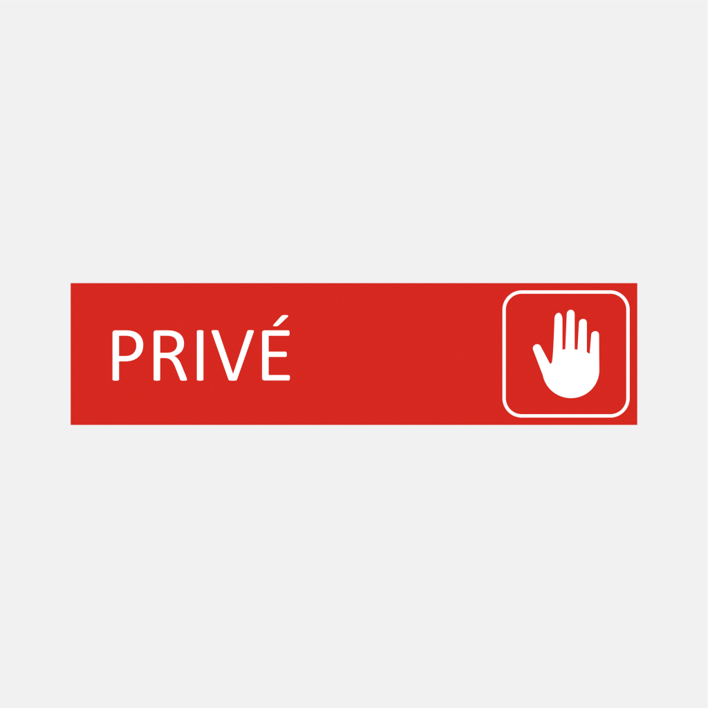 Plaque de porte Privé en gravoply rouge - 16x4cm Plaque de porte Privé en gravoply rouge - 16x4cm