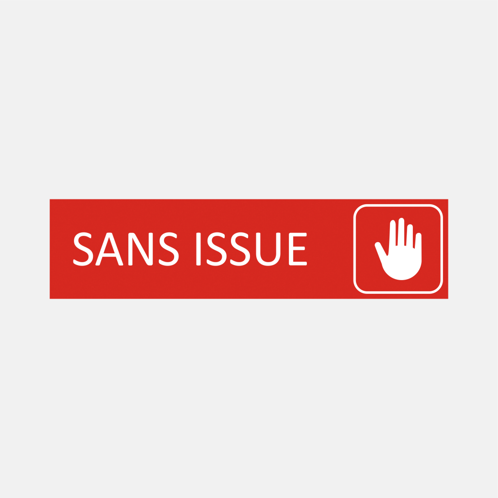 Plaque de porte SANS ISSUE en gravoply rouge - 16x4cm Plaque de porte SANS ISSUE en gravoply rouge - 16x4cm