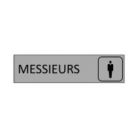 Plaque de porte MESSIEURS en gravoply - 16x4cm