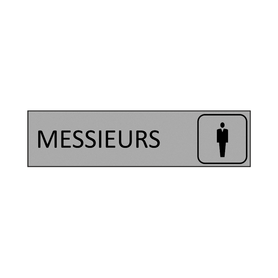 Plaque de porte MESSIEURS en gravoply - 16x4cm