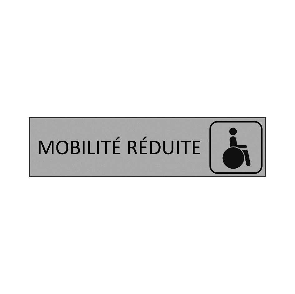 Plaque de porte MOBILITE REDUITE (PMR) en gravoply - 16x4cm