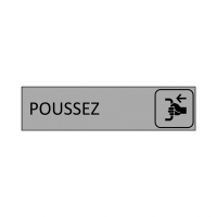 Plaque de porte POUSSEZ en gravoply - 16x4cm