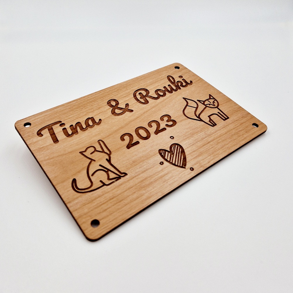 Planchette gravée en bois sur-mesure