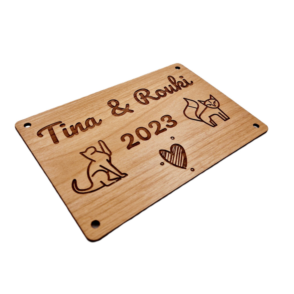 Planchette en bois massif sur-mesure personnalisée