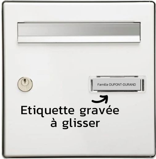 Plaque boite aux lettres gravée et mat