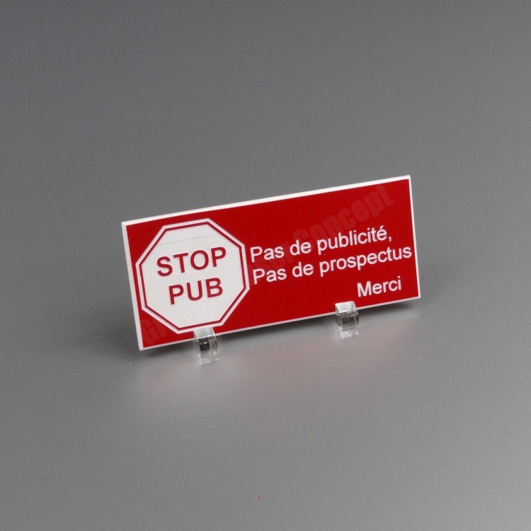 Plaque Stop Pub boite aux lettres personnalisables en ligne