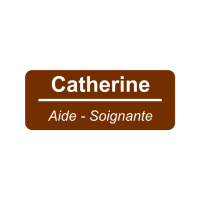 Badge nominatif - avec épingle d'attache - gravure laser Badge nominatif - avec épingle d'attache - gravure laser