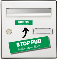 STOP PUB - réduisons vite nos déchets - fond vert