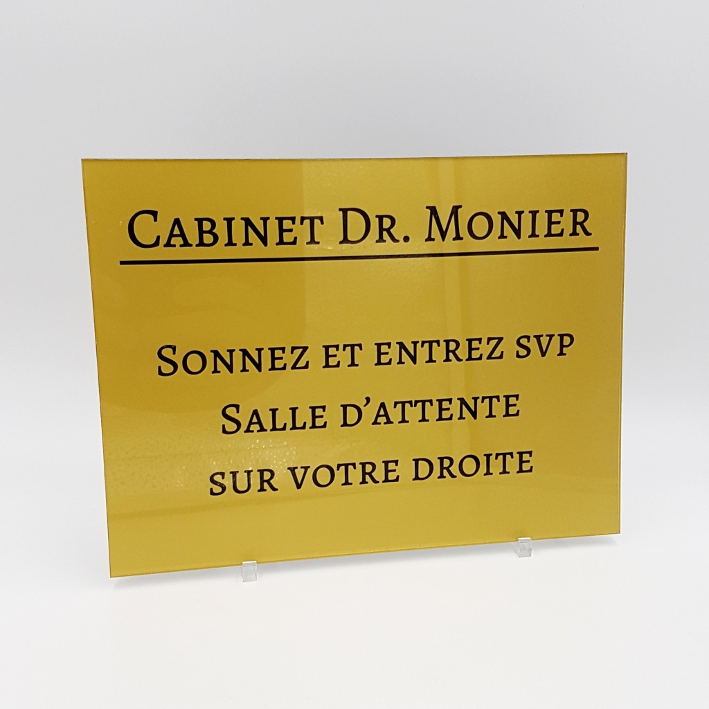 Plaque professionnelle plexiglas personnalisée | Gravure Concept