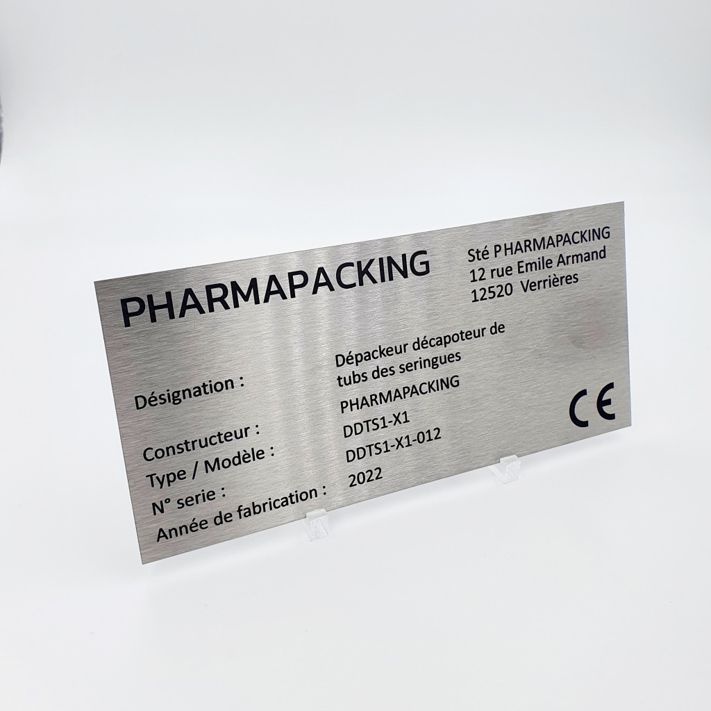 Plaque acier inoxydable 150 x 70mm avec marquage laser (inox brossé 304L) Plaque acier inoxydable 150 x 70mm avec marquage laser (inox brossé 304L)
