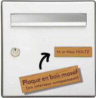 Plaque nominative boite aux lettres en bois massif Plaque nominative boite aux lettres en bois massif