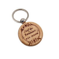 Porte clé bois de hêtre rond