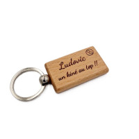 Porte clé bois de hêtre rectangle