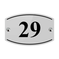 Numéro de maison plexiglass + 2 cache vis assorties