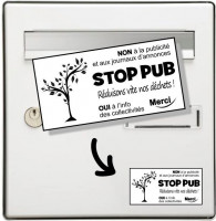 Plaque Stop Pub XL - Réduisons nos déchets