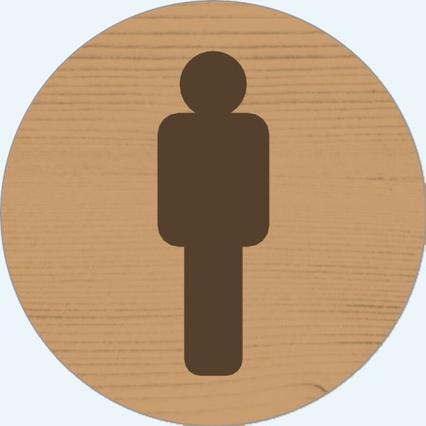 Pictogramme bois rond Ø10cm Homme