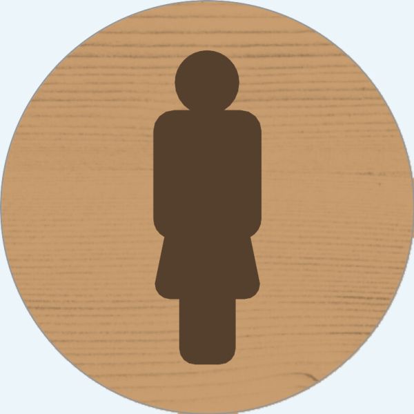 Pictogramme bois rond Ø10cm Femme