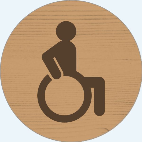 Pictogramme bois rond Ø10cm PMR