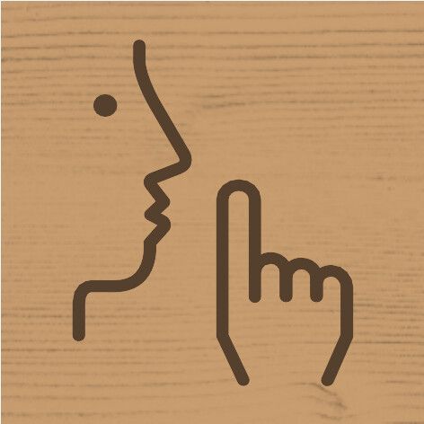 Pictogramme bois mini 6x6cm - silence