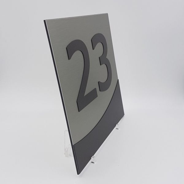 Numéro de maison alu 20x20cm - Pose collée