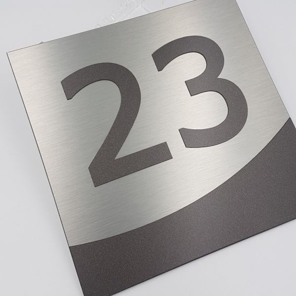 Numéro de maison alu 20x20cm - Pose collée