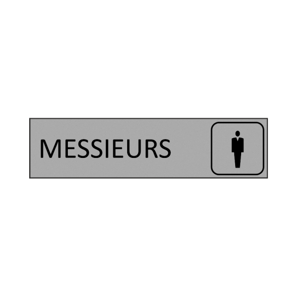 Plaque de porte MESSIEURS en gravoply - 16x4cm