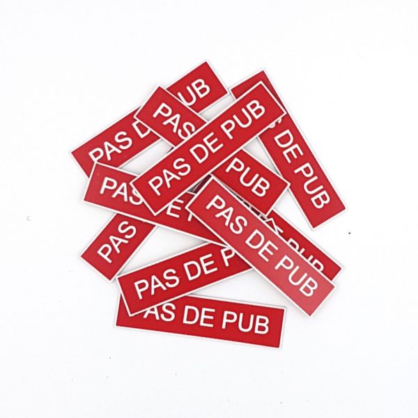 Plaque PAS DE PUB - lot de 10