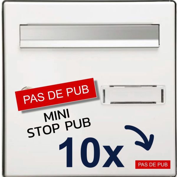 Plaque PAS DE PUB - lot de 10