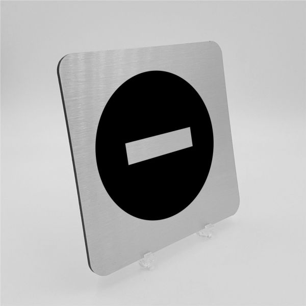 Pictogramme Interdit en aluminium brossé