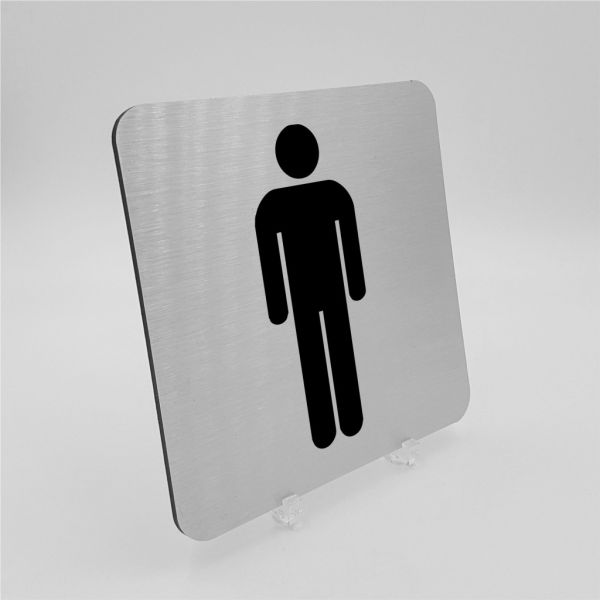 Pictogramme Homme en aluminium brossé