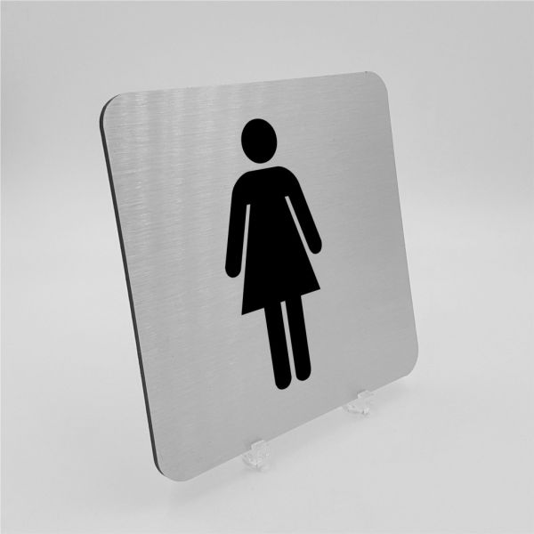 Pictogramme Femme 1 en aluminium brossé