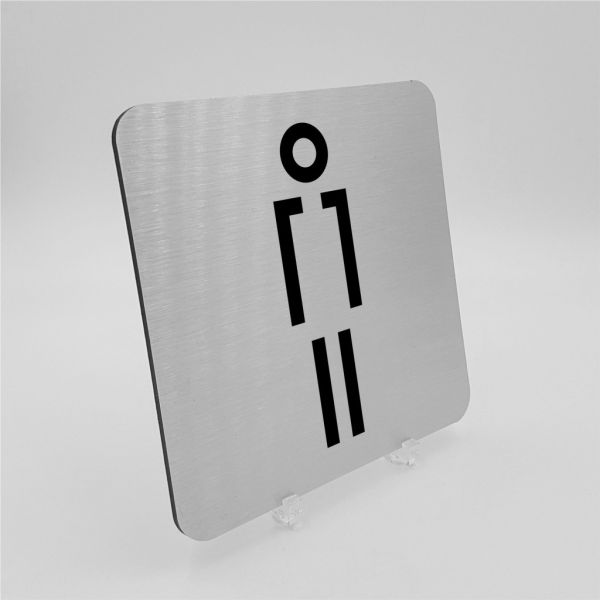 Pictogramme Homme en aluminium brossé