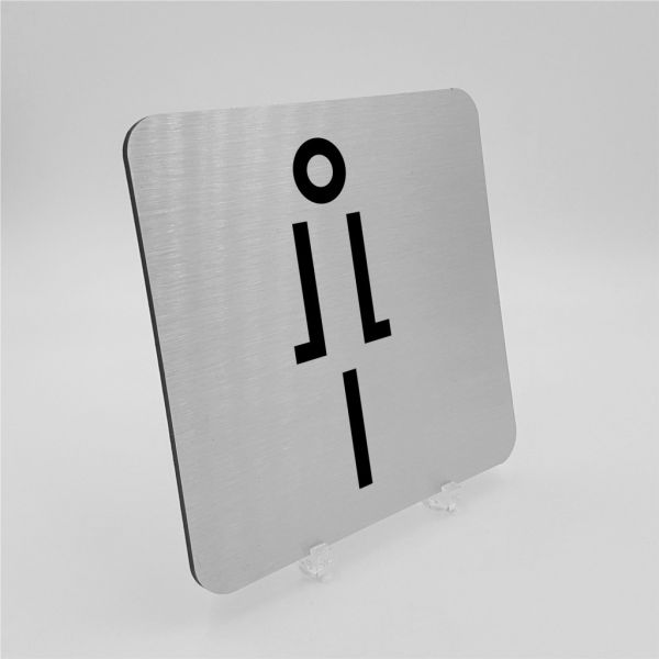 Pictogramme Femme en aluminium brossé