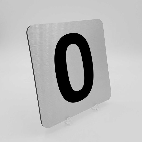 Pictogramme alu brossé - Chiffre de 0 à 9