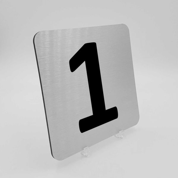 Pictogramme alu brossé - Chiffre de 0 à 9